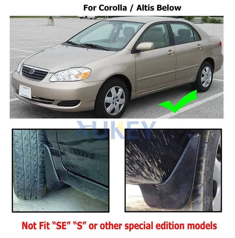 For Toyota Corolla 120 Altis 2002 2003 2004 2005 2006 2007 2008 Molded Mud Flaps Sedan Mudflaps Splash Guards Mud Flap Mudguards by InterCyprus Trading Ltd