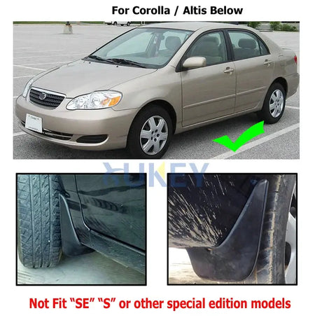 For Toyota Corolla 120 Altis 2002 2003 2004 2005 2006 2007 2008 Molded Mud Flaps Sedan Mudflaps Splash Guards Mud Flap Mudguards by InterCyprus Trading Ltd