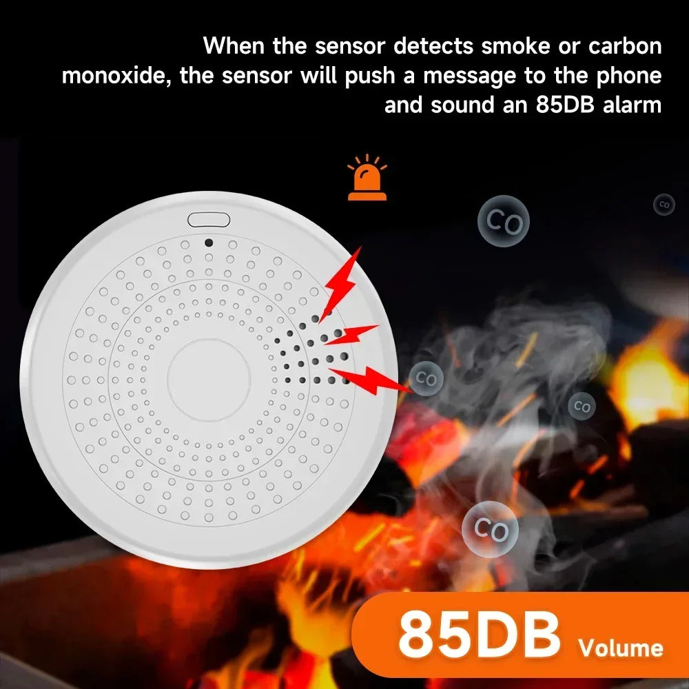 Tuya 2 In 1 WiFi Smoke And CO Alarm &ndash; 85dB Loud Alarm