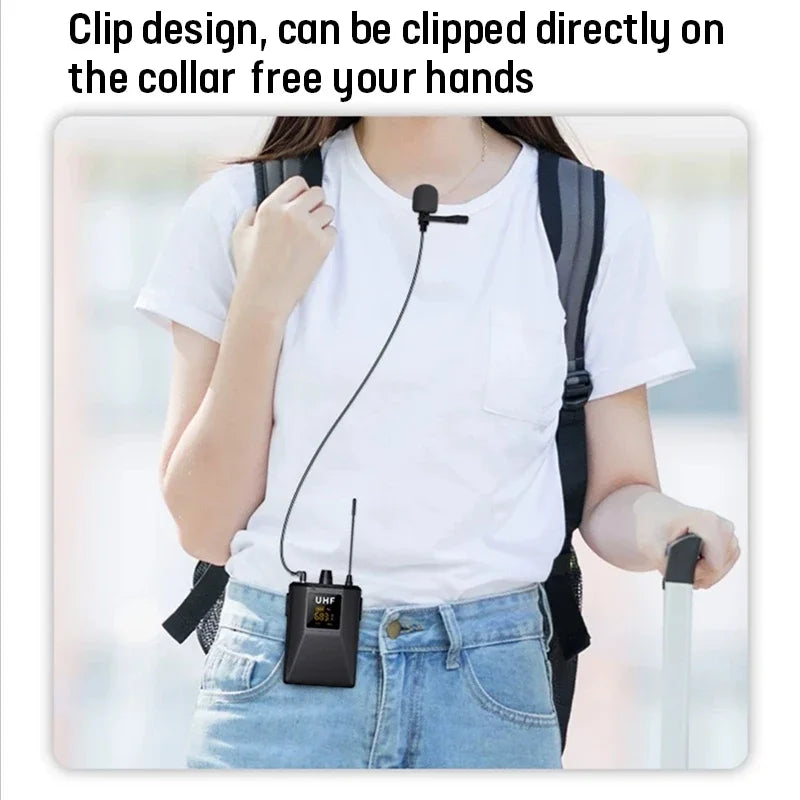 Luxuglow UHF Wireless Lavalier Mic &ndash; 30 Channel 50m Range