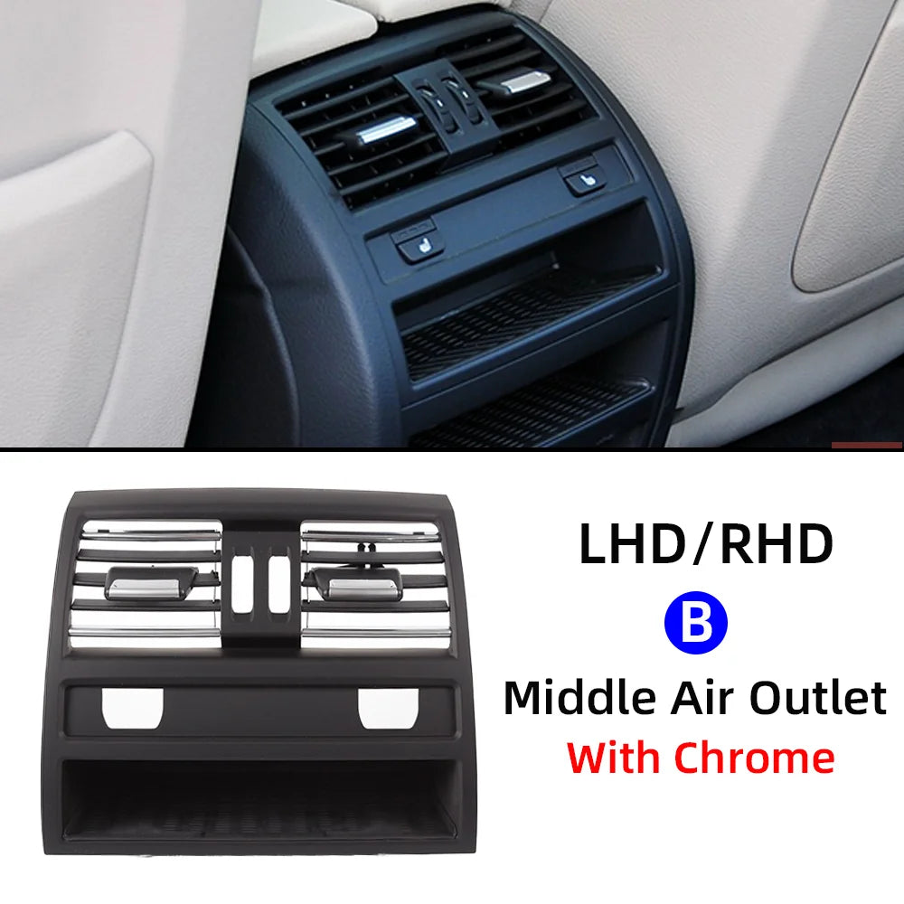 For BMW 5 Series F10 F11 520i 2010-17 LHD Car Front Rear Left Right Air Conditioning Chromed AC Vent Grille Outlet Cover Panel by InterCyprus Trading Ltd