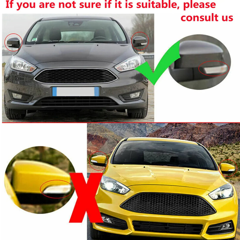 ABS Plastic Side Mirror Caps for Ford Focus Mk2 Mk3 Mondeo Mk4
