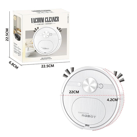 Smart Sweeping Robot Vacuum 3 In 1 - Pet Hair Power white