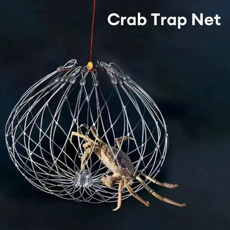 Automatic Fish Crab Trap Net - Durable Steel Wire for Saltwater Fishing