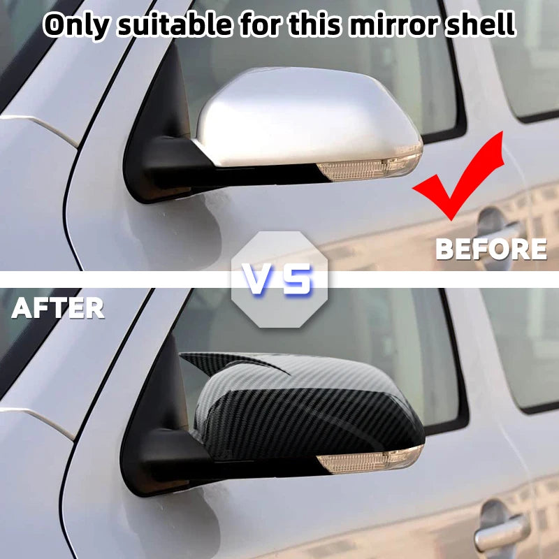 Glossy Black Side Mirror Cover Cap for Skoda Octavia MK2 A5 2004-2008