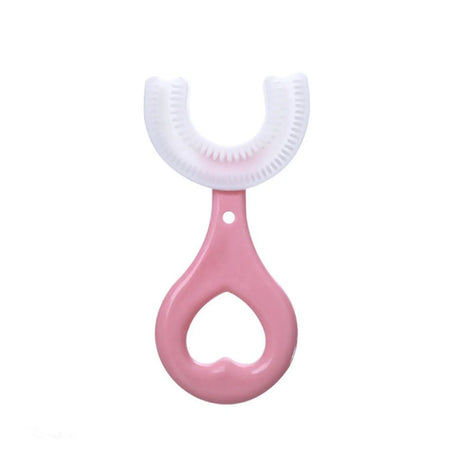 NoEnName_Null U-Shape Silicone Toothbrush for Kids (Ages 3-6) B-Pink(2-8)