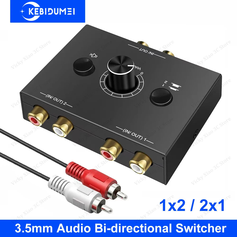 Bi-Directional RCA Audio Switcher 2 In 1 &ndash; Mute Button