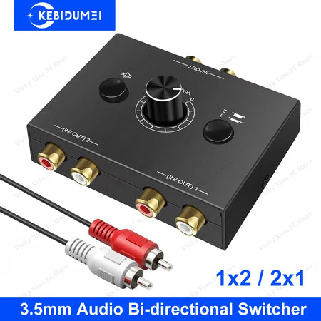 Bi-Directional RCA Audio Switcher 2 In 1 &ndash; Mute Button