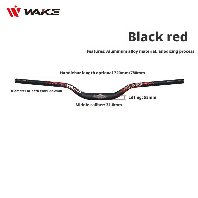 WAKE 55mm Riser Bike Handleabr MTB Bike Handle Bar 720/780mm Bicycle Riser Bar Aluminum Alloy Bicycle Handlebar for DownHill by InterCyprus Trading Ltd