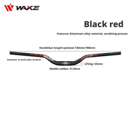 WAKE 55mm Riser Bike Handleabr MTB Bike Handle Bar 720/780mm Bicycle Riser Bar Aluminum Alloy Bicycle Handlebar for DownHill by InterCyprus Trading Ltd