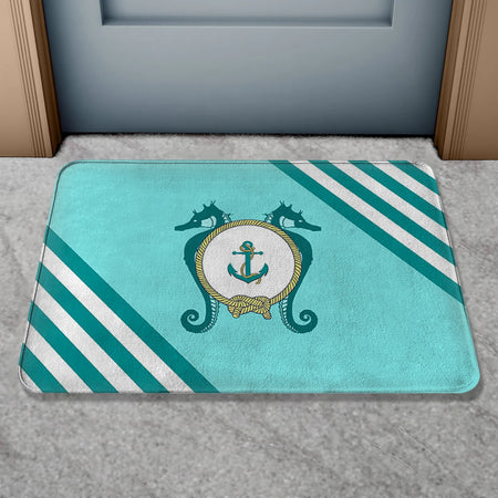 Custom Boat Name Non Slip Nautical Theme Doormat | Personalized Bath Rug