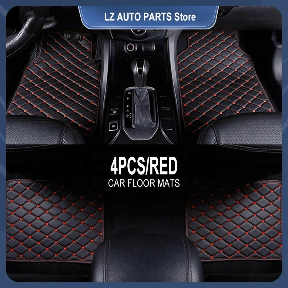 Car Floor Mats Universal PU Leather Waterproof Front and Rear Set
