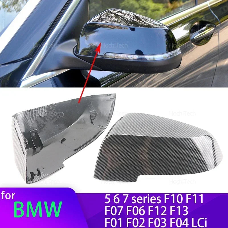 Cubiertas de Espejo Lateral Negros Brillantes para BMW Series 5 6 7 F10 F11 F07 F06 F01 F02