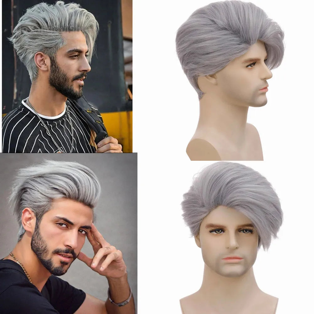 Silver Gray Short Men's Wig by Honey Dream - Stylish Daily Wear