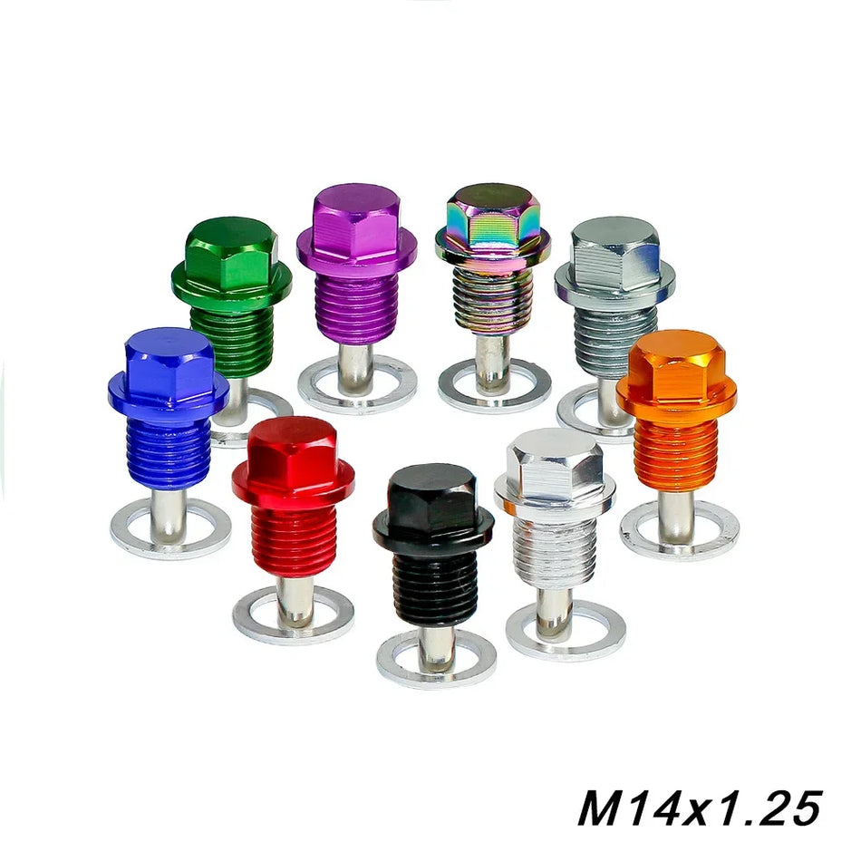 Magnetinis alyvos nutekėjimo kištukas M14x1.25 aliuminio sump bolt Ford automobiliams, suderinamas su 14x1.25 sriegiais