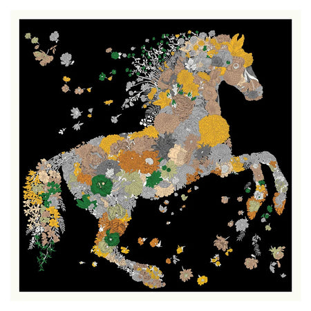 POBING Twill Silk Square Scarf &ndash; Captivating Giraffe Print