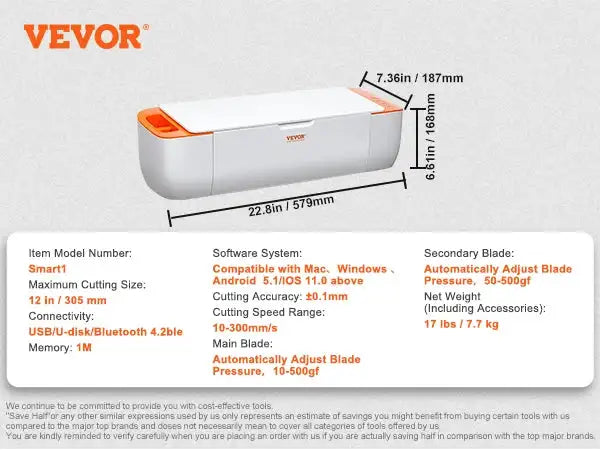 14 Inch Vinyl Cutter With USB Bluetooth 3 Blades White Orange / spain