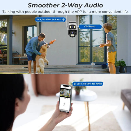 4K 8MP WiFi Camera Dual Lens Outdoor IP66 Waterproof 360&deg; Human Detect Video Surveillance Security CCTV  Protection PTZ Cameras