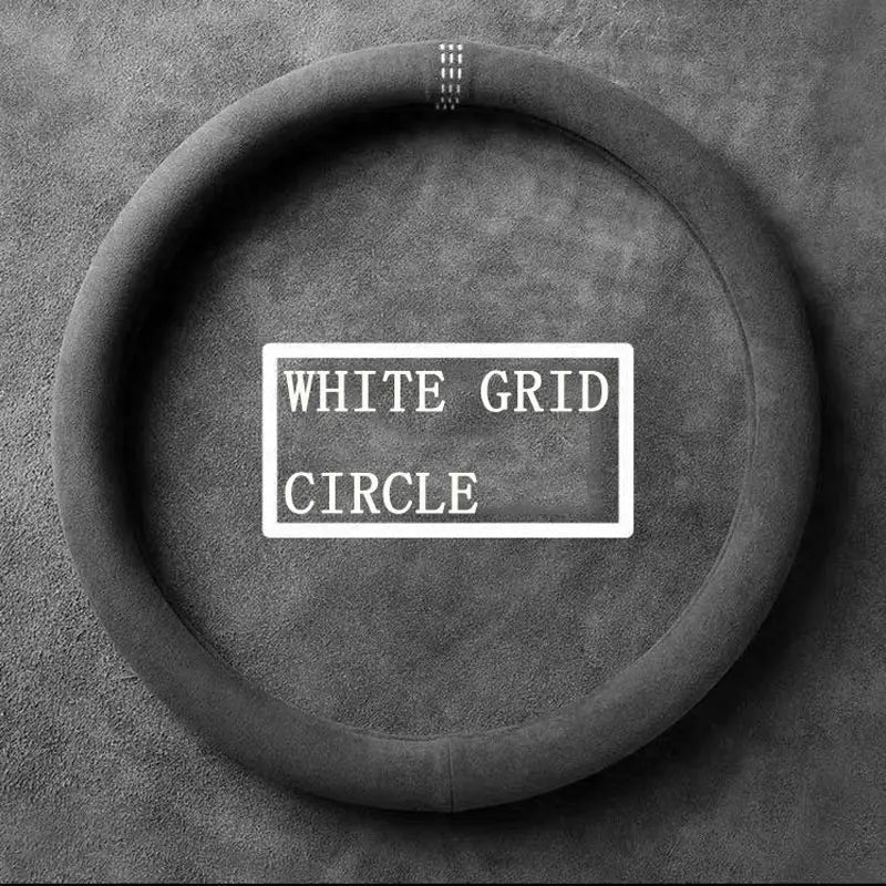 LDS641 Suede Steering Wheel Cover &ndash; Ultra Thin Non Slip Round-White