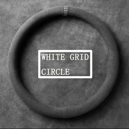 LDS641 Suede Steering Wheel Cover &ndash; Ultra Thin Non Slip Round-White