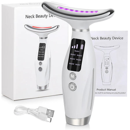 OIMG EMS Neck Face Lifting Massager with LED Photon Therapy White / CHINA