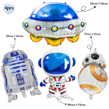 53inch 4D Inflatable Astronaut Foil Balloon - Outer Space Party Decoration 4pcs