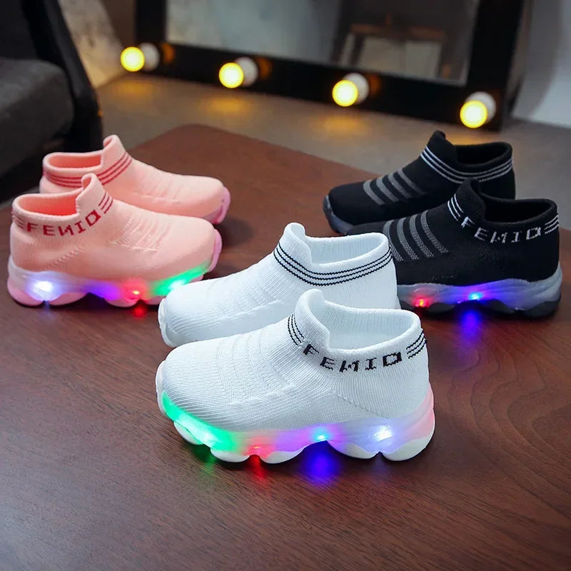 Light-Up Kids Sneakers with Comfortable Slip-On Design