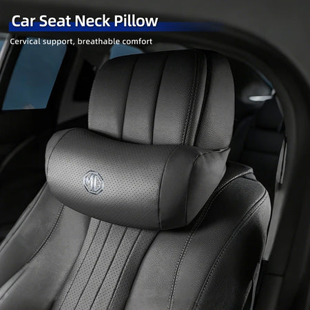 Breathable Leather Neck Support Car Headrest Pillow for Morris Garages MG Models - MG 6, 3, 5, 7, TF, ZR, ZS, HS, GS, GT, Hector, RX5