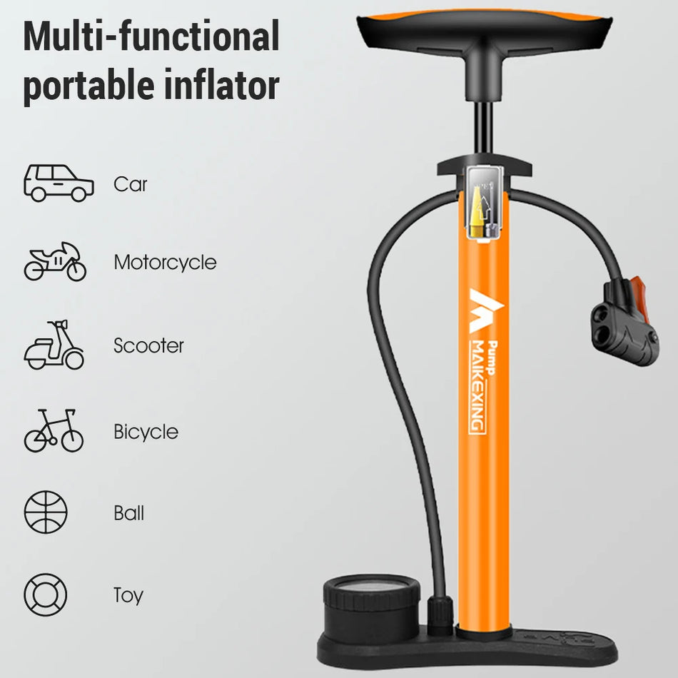 Bike Pump With Gauge - Multi Functional Inflator 160 PSI