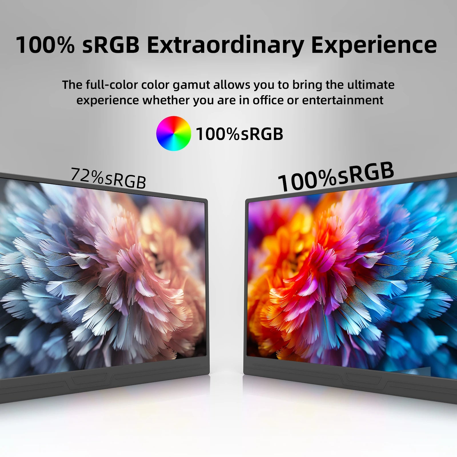 ZSUS 13-inch 4K Portable Monitor - 3840x2160 UHD Display, 60Hz Refresh Rate, HDR10, Built-in Speakers, Mini HDMI &amp; Type-C, Compatible with Laptop/PC/Console