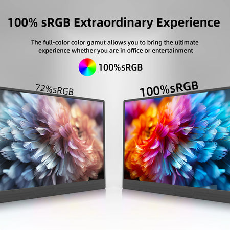 ZSUS 13-inch 4K Portable Monitor - 3840x2160 UHD Display, 60Hz Refresh Rate, HDR10, Built-in Speakers, Mini HDMI &amp; Type-C, Compatible with Laptop/PC/Console