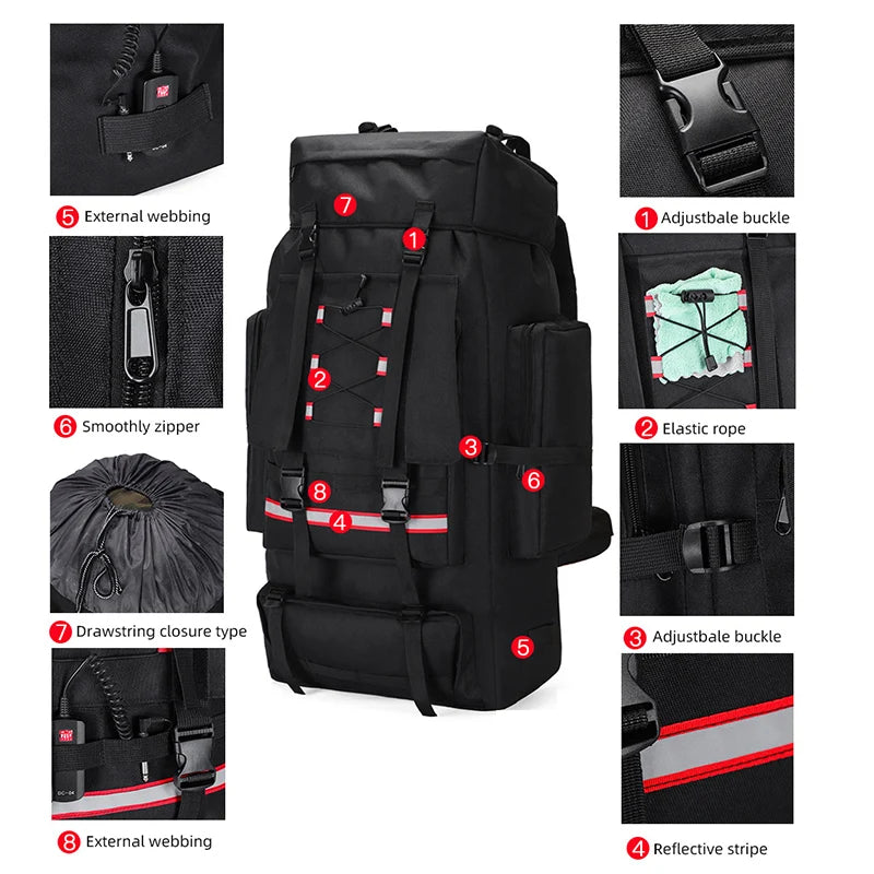 130L Hiking Camping Backpack &ndash; Ultra Durable Waterproof