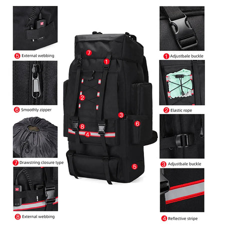 130L Hiking Camping Backpack &ndash; Ultra Durable Waterproof