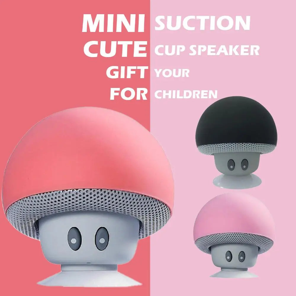 Mushroom Shaped Bluetooth Speaker with Suction Cup - Cute, Portable, Dustproof, Perfect Gift for Kids &amp; Women