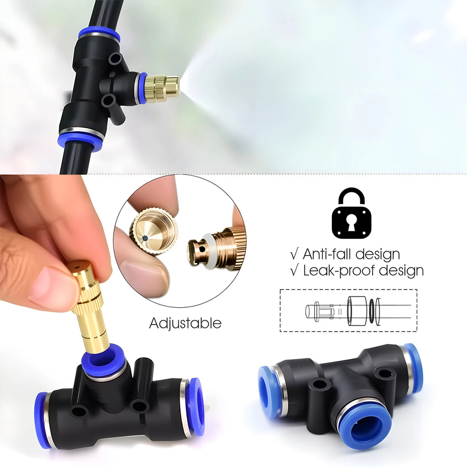 30M 5 To 8mm Hose Brass Nozzle Atomizing Irrigation Garden