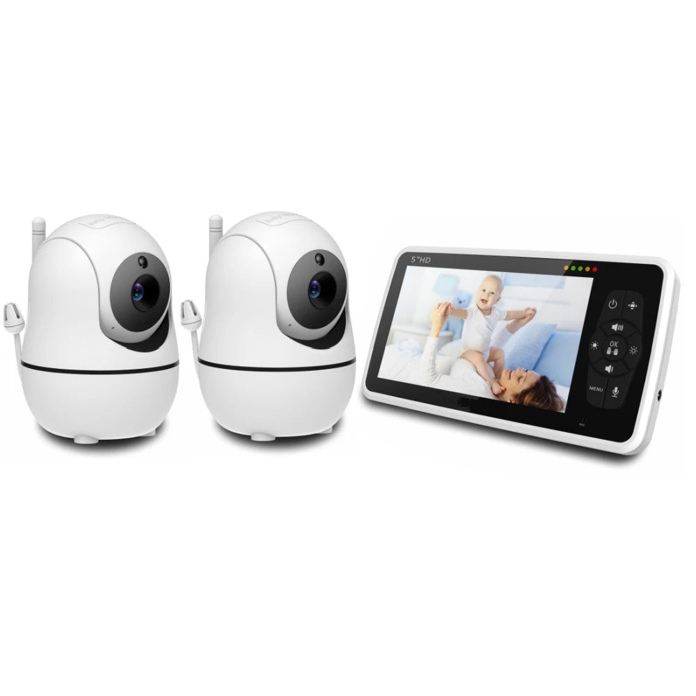Babystar 5 Inch Video Baby Monitor &ndash; Dual Camera Night Vision with 4X Zoom