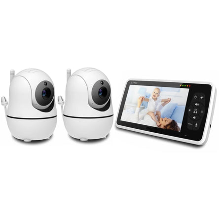 Babystar 5 Inch Video Baby Monitor &ndash; Dual Camera Night Vision with 4X Zoom