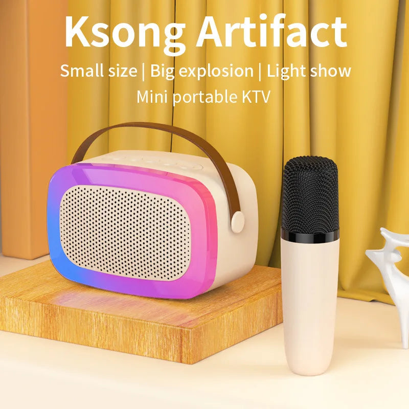 🟠 2023 Νέο μίνι ασύρματο μικρόφωνο ηχείο Bluetooth Outdoor Portable Karaoke Microphone Audio Integrated Microphone Subwoofer