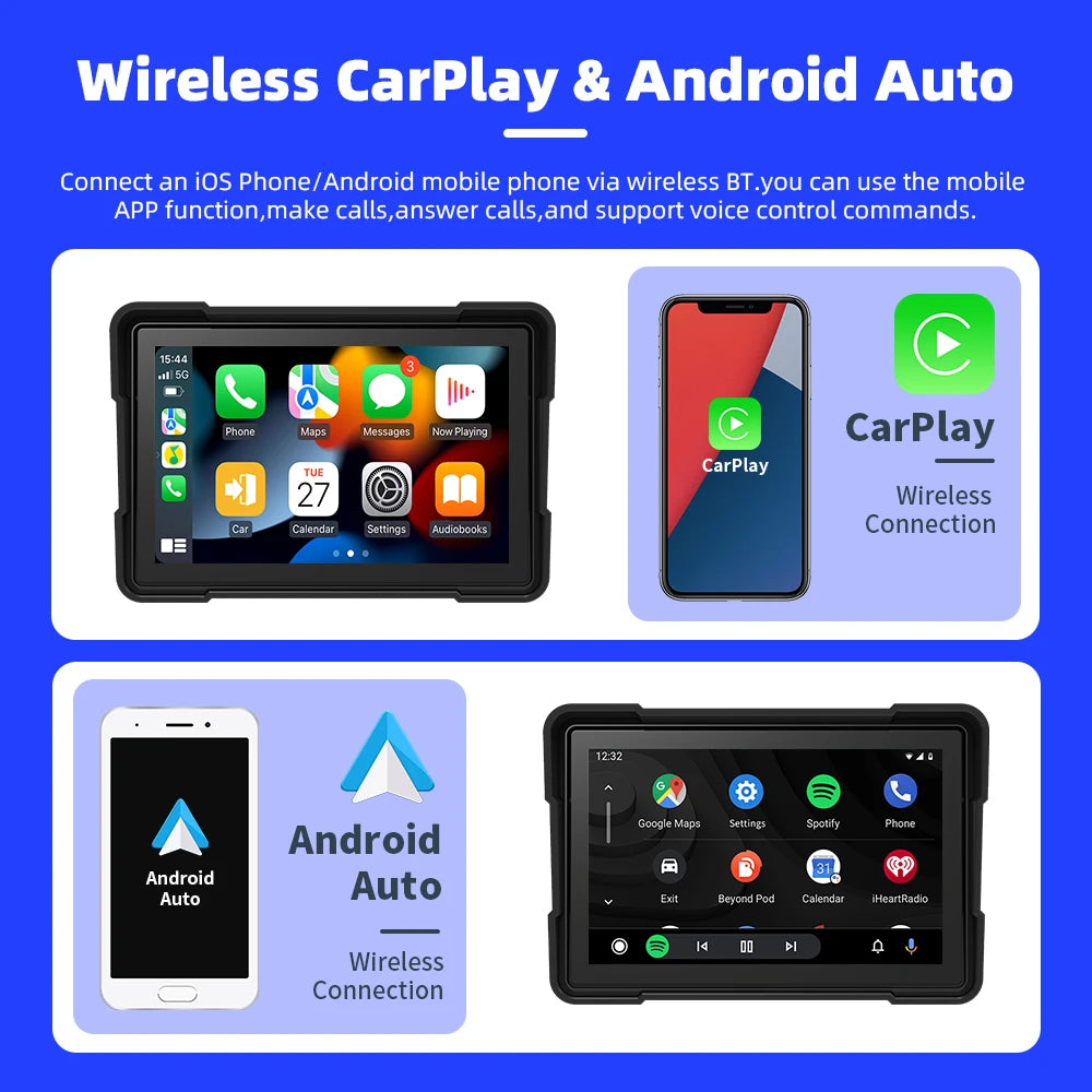 EVKEY 5.0inch Tools Navigation &ndash; Wireless CarPlay and Android Auto Support