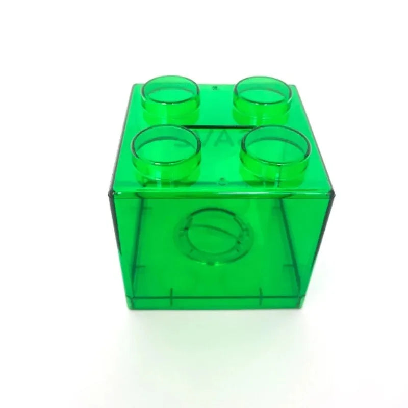 Transparent Building Block Money Box &ndash; Creative Coin Storage and Home Decor 1pc Green