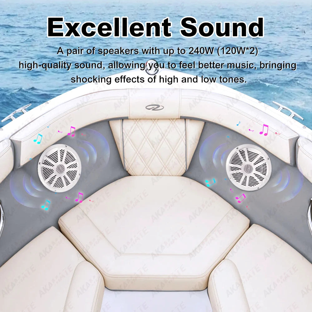 6.5Inch Horn Boat Speaker &ndash; Waterproof Flush Mount 240W