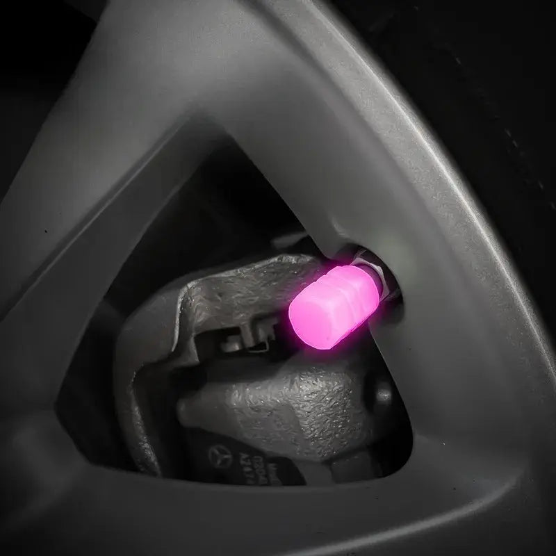 Glow In Dark Valve Caps 4 Pack Hexagonal ABS Wheel Dust Covers by InterCyprus Trading Ltd