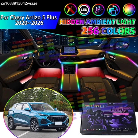 For Chery Arrizo 5 Plus 2020~2026 6 Pro GX RGB Car Interior Ambient Lights Strips Breathing Lighting Kit App Control LED strips by InterCyprus Trading Ltd