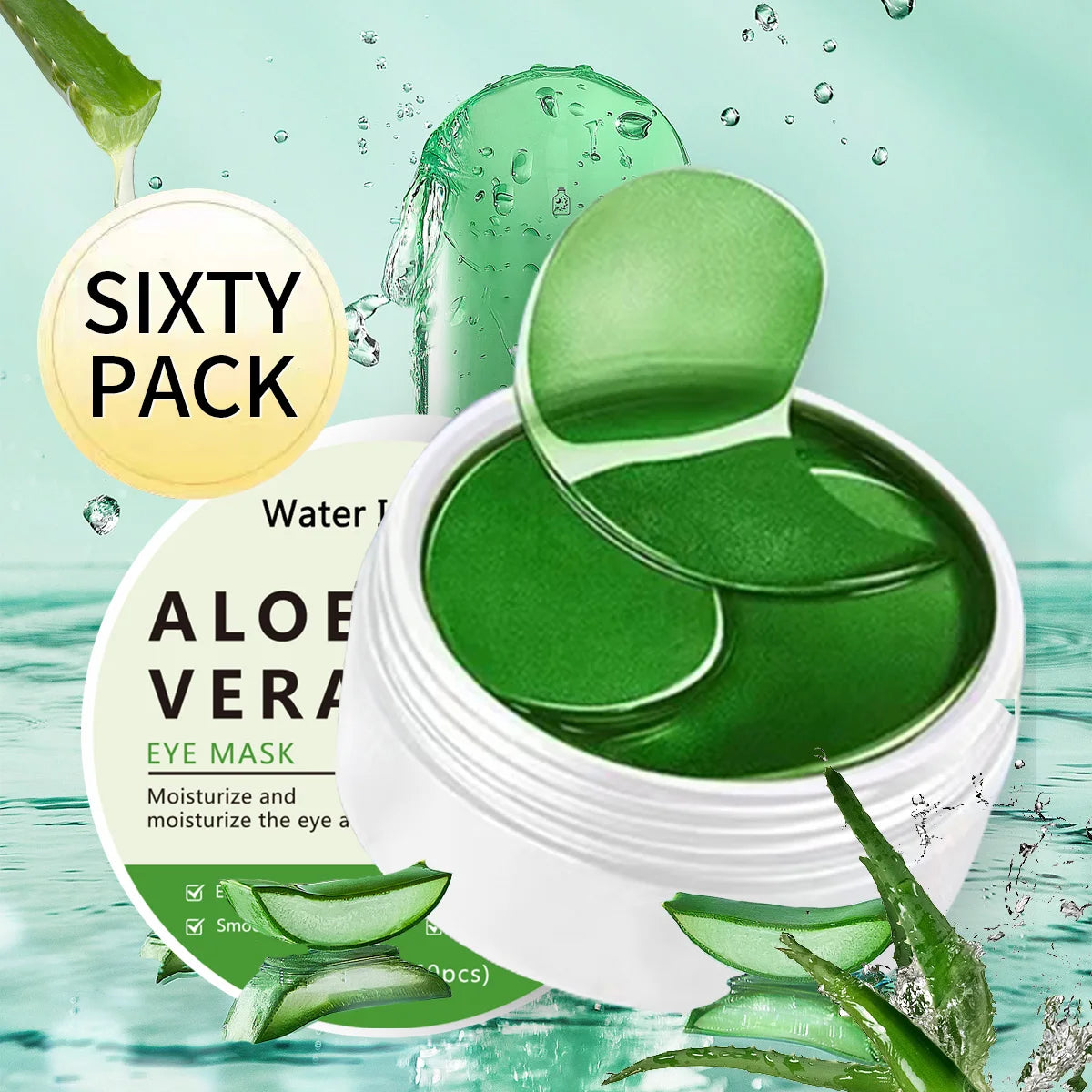 Water Ice Levin 60pcs Aloe Vera Collagen Eye Mask &ndash; Anti Puffiness and Dark Circle Removal