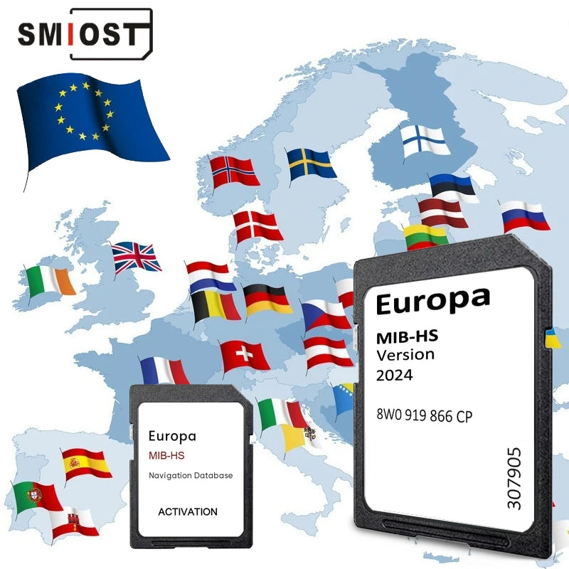 Audi MIB-HS 16GB GPS SD Card &ndash; 2024 EU UK Europe Maps