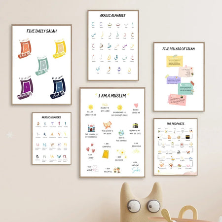 Islamic Arabic Educational Nursery Wall Art Prints