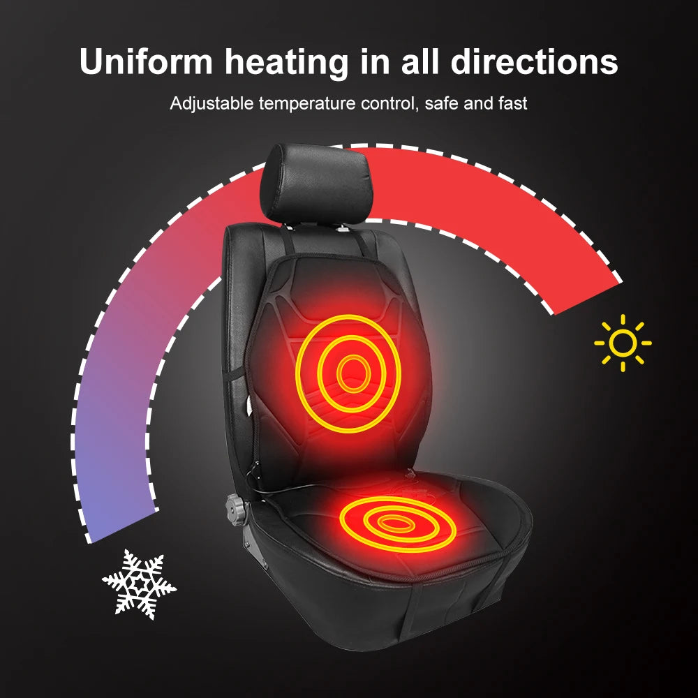 12V Heated Car Seat Cushion - Winter Warmer for Ultimate Comfort