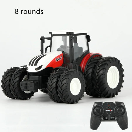 1/24 RC Car for Boys &ndash; Remote Control Farmer Truck with Light Red-8 wheels