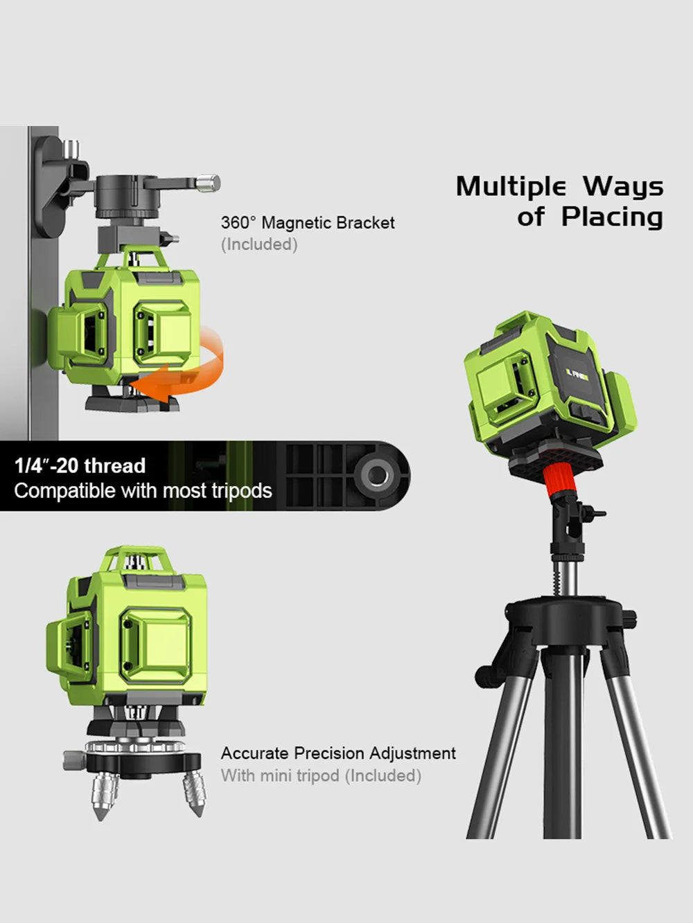 LFINE 4D 16-Line Green Laser Level with Remote Control and Self-Leveling uae30ub2a5