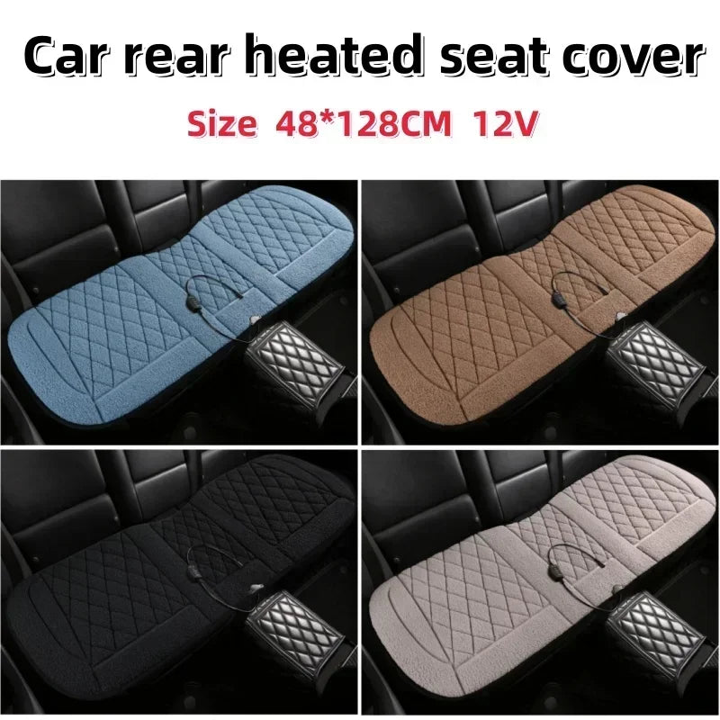 Heated Rear Car Seat Cushion with Memory Foam and 12V Warming Pad